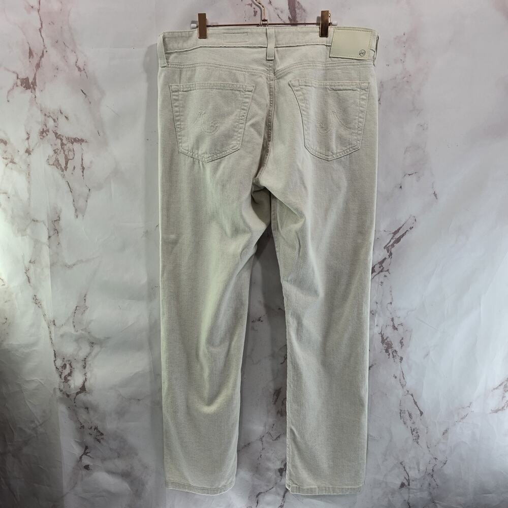 AG Adriano Goldschmied Jeans Mens 35 X 30 Everett Slim Straight Cream Off White